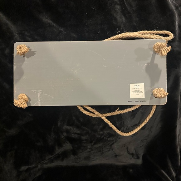 Gray Hanging Sign with Rope - Picture 2 of 3